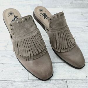 OTBT Gleam Leather Suede Slides Mules Booties Size 9.5